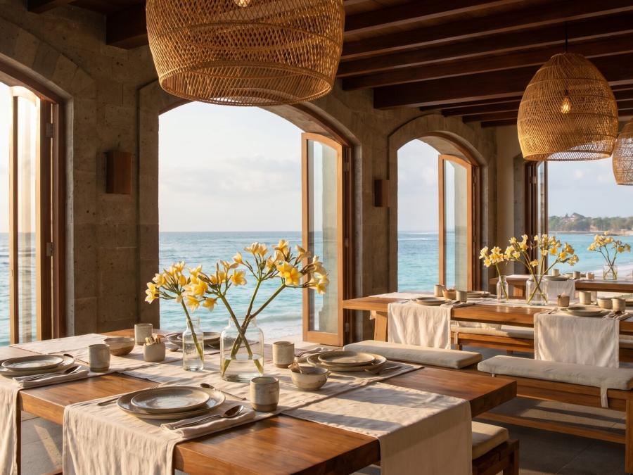 Restaurant met zeezicht